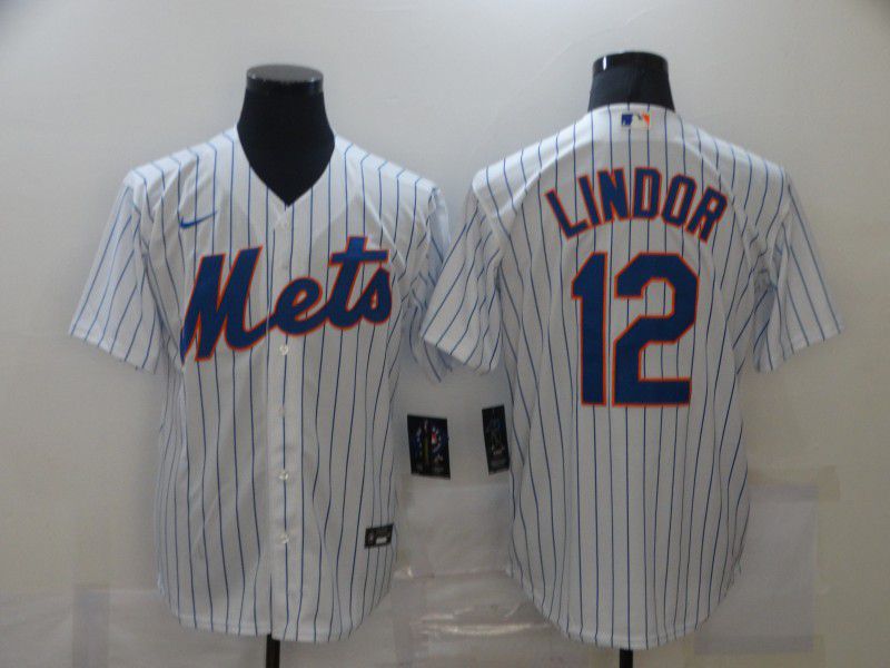 Men New York Mets #12 Lindor White Game Nike MLB Jerseys->los angeles dodgers->MLB Jersey